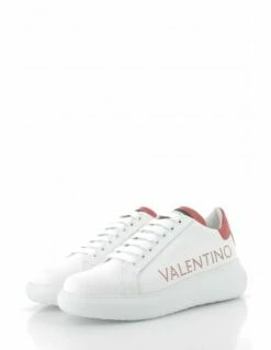 Valentino Baskets Compensées Femme Bounce Summer Cuir Blanc/rouge -Hylton Magasin 95b2302vit 730 valentino 2
