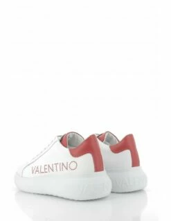 Valentino Baskets Compensées Femme Bounce Summer Cuir Blanc/rouge -Hylton Magasin 95b2302vit 730 valentino 3