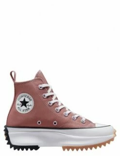 Converse Sneakers Compensées Montantes Femme Run Star Hike Hi Saddle Rose