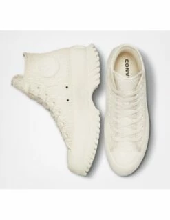 Converse Sneakers Compensées Montantes Femme Ctas Lugged 2.0 Hi Egret Jacquard Froissé Blanc -Hylton Magasin a00876c converse 2