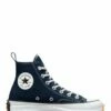Converse Sneakers Compensées Montantes Femme Run Star Hike Hi Obsidian Bleu -Hylton Magasin a01366c converse