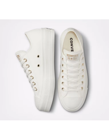 Converse Sneakers Compensées Basses Femme Lift Ox Simili Cuir Blanc 5 Converse Sneakers Compensées Basses Femme Lift Ox Simili Cuir Blanc – Image 3