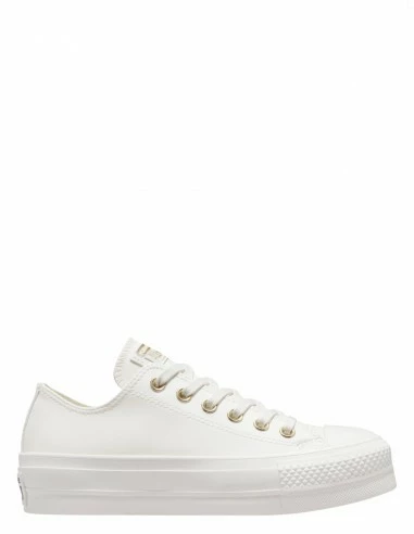 Converse Sneakers Compensées Basses Femme Lift Ox Simili Cuir Blanc 3 Converse Sneakers Compensées Basses Femme Lift Ox Simili Cuir Blanc