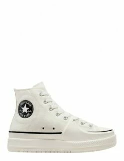 Converse Sneakers Compensées Montantes Femme Ctas Construct Hi Blanc Noir