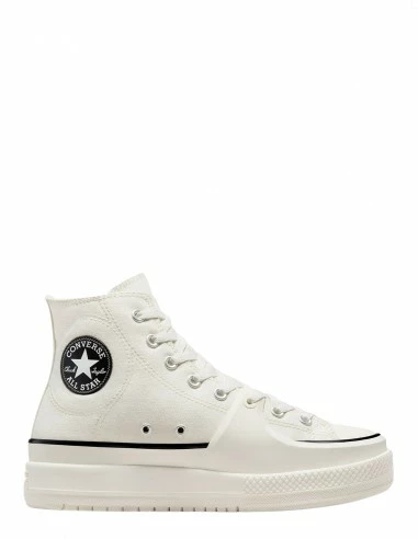 Converse Sneakers Compensées Montantes Femme Ctas Construct Hi Blanc Noir -Hylton Magasin a02832c converse