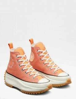 Converse Sneakers Compensées Montantes Femme Run Star Hike Hi Rose Orange Avec Motifs -Hylton Magasin a02899c converse 2