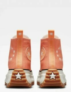 Converse Sneakers Compensées Montantes Femme Run Star Hike Hi Rose Orange Avec Motifs -Hylton Magasin a02899c converse 3