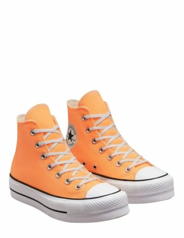 Converse Sneakers Montantes à Semelles Compensées Orange Fluo 5 Converse Sneakers Montantes à Semelles Compensées Orange Fluo – Image 3