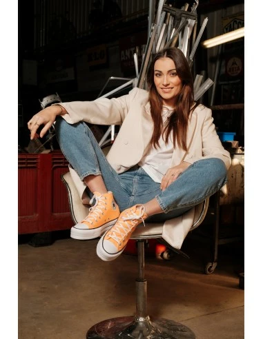 Converse Sneakers Montantes à Semelles Compensées Orange Fluo 7 Converse Sneakers Montantes à Semelles Compensées Orange Fluo – Image 5