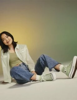 Converse Sneakers Compensées Femme Ctas Lift Hi Vert -Hylton Magasin a03541c converse 4