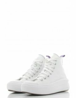 Converse Sneakers Compensées Montantes Femme Ctas Move Hi White Purple -Hylton Magasin a03667c converse 1