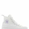 Converse Sneakers Compensées Montantes Femme Ctas Move Hi White Purple -Hylton Magasin a03667c converse
