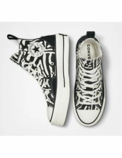 Converse Sneakers Compensées Montantes Femme Ctas Lift Hi Zebre -Hylton Magasin a03713c converse 2