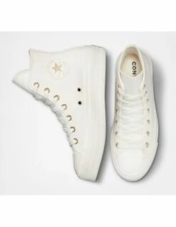 Converse Sneakers Compensées Montantes Femme Ctas Lift Hi Vintage Cuir Blanc -Hylton Magasin a03719c converse 2