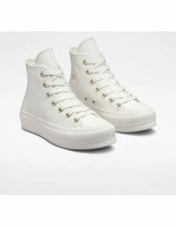 Converse Sneakers Compensées Montantes Femme Ctas Lift Hi Vintage Cuir Blanc -Hylton Magasin a03719c converse 3