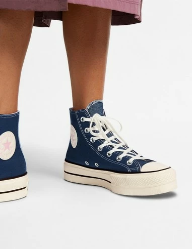 Converse Sneakers Compensées Montantes Femme Ctas Lift Hi Bleu Blanc Rose 9 Converse Sneakers Compensées Montantes Femme Ctas Lift Hi Bleu Blanc Rose – Image 7