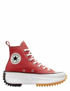 Converse Sneakers Compensées Montantes Femme Run Star Hike Hi Rouge/blanc