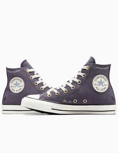 Converse Sneakers Montantes Femme Ctas Hi Dark Violet/motifs 8 Converse Sneakers Montantes Femme Ctas Hi Dark Violet/motifs – Image 6