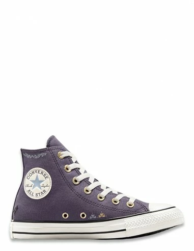 Converse Sneakers Montantes Femme Ctas Hi Dark Violet/motifs 3 Converse Sneakers Montantes Femme Ctas Hi Dark Violet/motifs