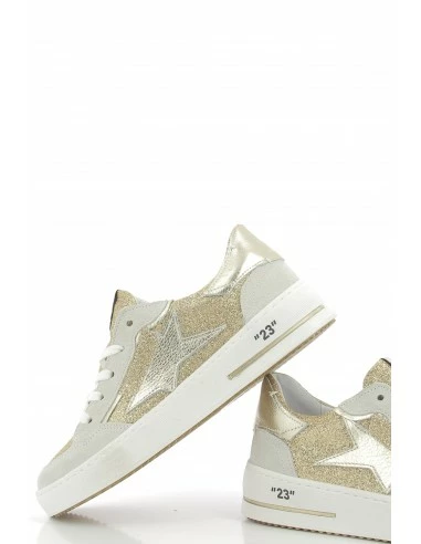 Semerdjian Baskets De Ville Femme Ale 9558 Cuir Gris/or/paillettes Or 6 Semerdjian Baskets De Ville Femme Ale 9558 Cuir Gris/or/paillettes Or – Image 4