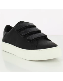 No Name Baskets De Ville Femme Arcade Straps Cuir Beige/argenté