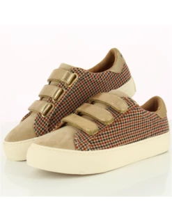 No Name Baskets De Ville Femme Arcade Straps Marron/pied De Poule -Hylton Magasin arcade straps 4