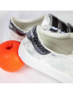 No Name Baskets De Ville Femme Arcade Straps Cuir Beige/argenté -Hylton Magasin arcade straps 9