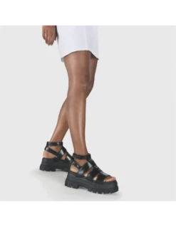 Buffalo Sandales Compensées Femme Aspha Gld Vegan 14 Buffalo Sandales Compensées Femme Aspha Gld Vegan -Hylton Magasin aspha gld black imi box leather 3