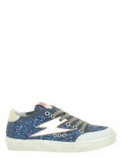 Semerdjian Baskets De Ville Femme Ayo 4446 Paillettes Bleu/blanc/or