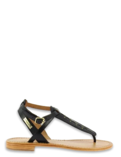 Les Tropéziennes Par M Belarbi Les Tropeziennes Par M.Belarbi Sandales Plates Femme Harnox Cuir Noir