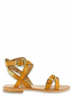 Les Tropéziennes Par M Belarbi Les Tropeziennes Par M.Belarbi Sandales Plates Femme Hepana Cuir Jaune