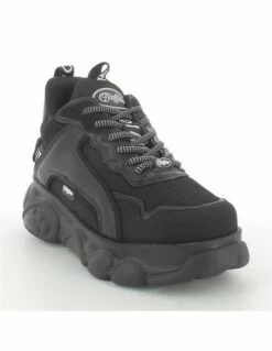 Buffalo Baskets Compensées Femme Chai Black Imi Suede/ Mesh Vegan -Hylton Magasin chai 01 1630190 c5 3