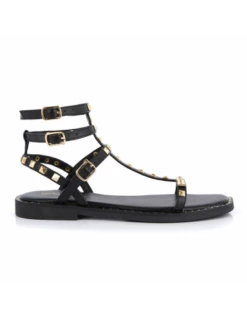 Les Tropéziennes Par M Belarbi Les Tropeziennes Par M.Belarbi Sandales Enfant Coralie Cuir Noir -Hylton Magasin coralie 3