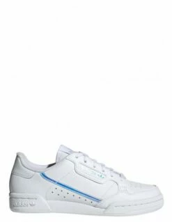Adidas Sneakers Femme Continental 80 J Cuir Blanc Bleu