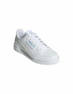 Adidas Sneakers Femme Continental 80 J Cuir Blanc Bleu -Hylton Magasin ee6471 continental 80 j 5