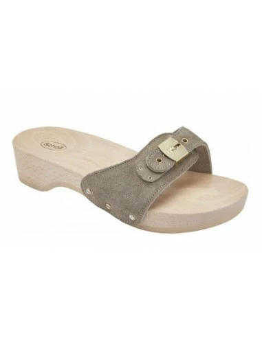 Scholl Sabots Femme Pescura Heel Daim Taupe 4 Scholl Sabots Femme Pescura Heel Daim Taupe – Image 2