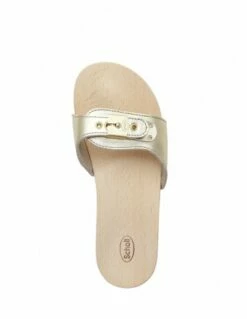 Scholl Sabots Femme Pescura Heel Cuir Or -Hylton Magasin f298491075 scholl 2