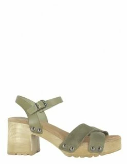 Porronet Sandales à Talons Femme Salma Cuir Kaki