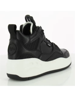 Buffalo Baskets Compensées Femme Flat Mid Black Imi Nappa Vegan -Hylton Magasin flat mid black imi nappa vegan 1