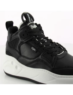 Buffalo Baskets Compensées Femme Flat Mid Black Imi Nappa Vegan -Hylton Magasin flat mid black imi nappa vegan 2