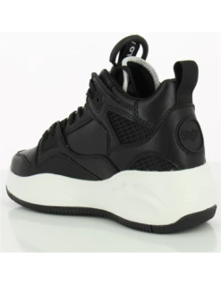 Buffalo Baskets Compensées Femme Flat Mid Black Imi Nappa Vegan -Hylton Magasin flat mid black imi nappa vegan 3