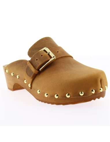 Hylton Sabots Femme Folk Cuir Marron 5 Hylton Sabots Femme Folk Cuir Marron – Image 3