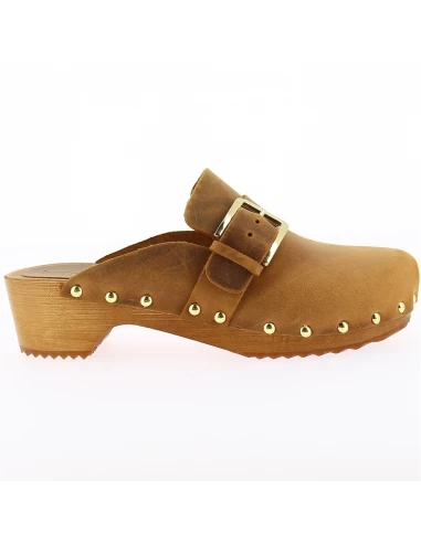 Hylton Sabots Femme Folk Cuir Marron 6 Hylton Sabots Femme Folk Cuir Marron – Image 4