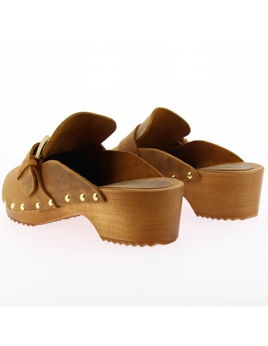 Hylton Sabots Femme Folk Cuir Marron 7 Hylton Sabots Femme Folk Cuir Marron – Image 5