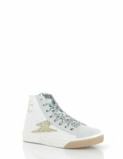 Semerdjian Baskets Montantes Femme Goia 9353 Cuir Blanc/gris/rose/paillette Or -Hylton Magasin goia 9353 semerdjian 1