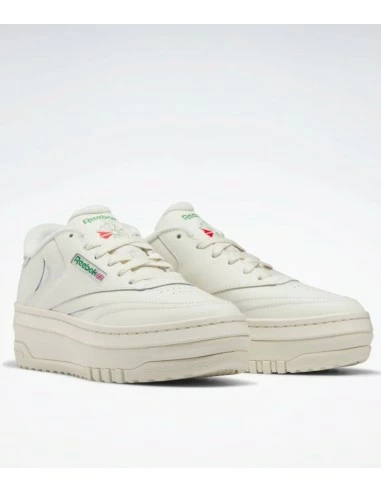 Reebok Sneakers Compensées Femme Club C Extra Cuir Blanc/vert 4 Reebok Sneakers Compensées Femme Club C Extra Cuir Blanc/vert – Image 2