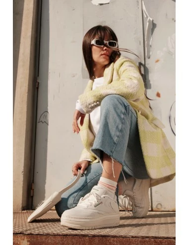 Reebok Sneakers Compensées Femme Club C Extra Cuir Blanc/vert 6 Reebok Sneakers Compensées Femme Club C Extra Cuir Blanc/vert – Image 4