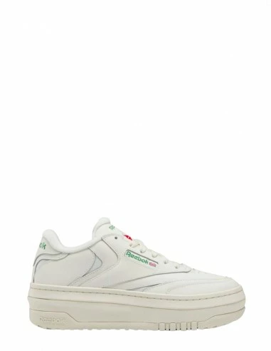 Reebok Sneakers Compensées Femme Club C Extra Cuir Blanc/vert 3 Reebok Sneakers Compensées Femme Club C Extra Cuir Blanc/vert