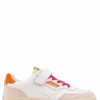 0-105 Baskets De Ville Femme Hazel Funky Cuir Blanc/rose/orange -Hylton Magasin hazel funky 0 105