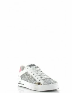 Semerdjian Baskets De Ville Femme Hova 10052 Cuir Blanc/paillette Argent/rose -Hylton Magasin hova 10052 semerdjian 1